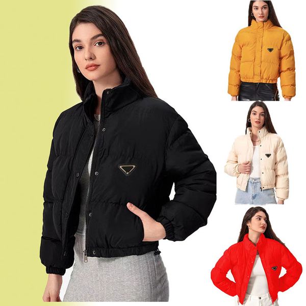 Chaqueta de plumón para mujer, abrigo de diseñador para mujer, chaqueta de invierno, abrigo de moda con letras clásicas, chaquetas de bolsillo grandes, cortavientos cálido de algodón lululemen para mujer