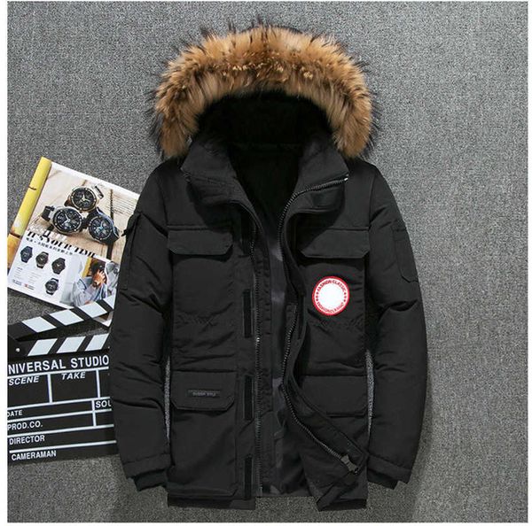 Doudoune de longueur moyenne pour femmes et hommes hiver nouveau style canadien surmonté les vêtements de travail des amoureux épais oie hommes vêtements taille américaine S - 4xllfvcz H8js