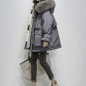 Doudoune femme mi-longue nouvelle mode populaire duvet de canard blanc veste d'hiver Parka 201217