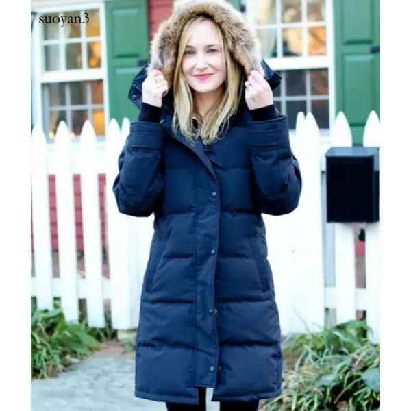 Doudoune longue Parka blanc Canada canard coupe-vent femmes Parkas veste col hiver bouffant réel loup manteau de fourrure arctique