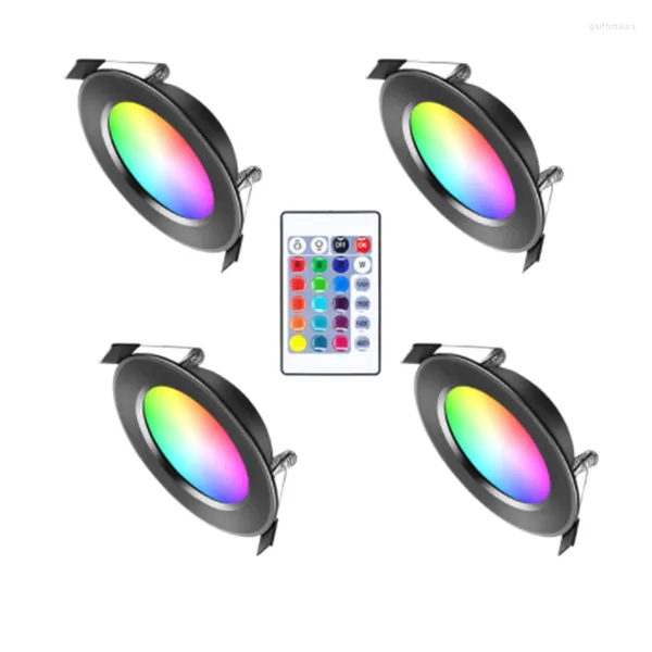 Down Light 9W RGB con control remoto Techo Luces interiores Lámpara de punto regulable Impermeable 220V Downlights empotrados