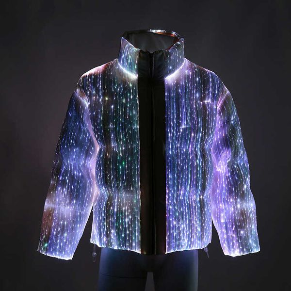 Down Parka Insignia de marca compartida Etiqueta Chaqueta de plumón luminosa Cuello alto High Street Super Man chaqueta de diseñador con capucha ideada hecha