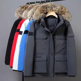 Down Parka Designer Down Jacket Sortie d'hiver Veste pour homme Étiquette de broderie Coton chaud Coton Luxe Trench-Coat Femme Couple Veste chaude épaissie