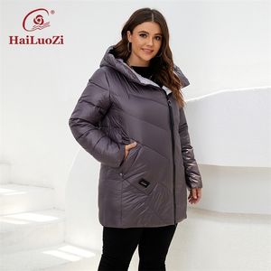 Down Parka Hailuozi Dames Winterjassen Plus Size Korte Hoge Kraag Capuchon Diagonale Rits Damesjas Vrouwelijke Parka Uitloper 6036 220902