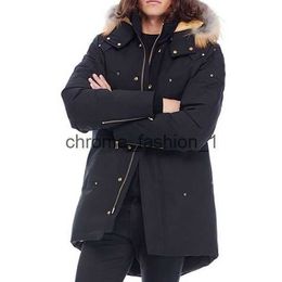 Parkas en duvet Mooses Canadian Winter Jacket Stag Lake Hooded Classic Windproof Thick Black and Brown Fur Parka Coats White Duck Knuckles 2 DSIL