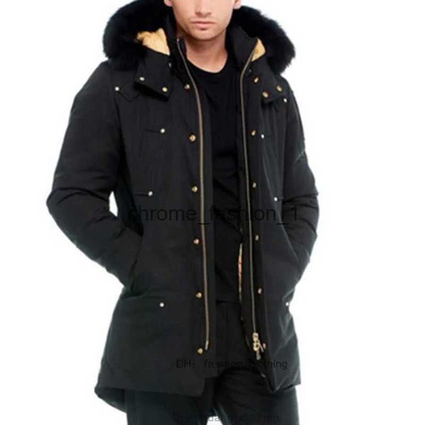 Parkas en duvet Mooses Canadian Winter Jacket Stag Lake Hooded Classic Windproof Thick Black and Brown Fur Parka Coats White Duck Knuckles O3NW