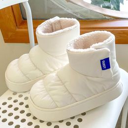 Botas de nieve para niñas, zapatos de algodón antideslizantes con suela gruesa, impermeables, para exteriores, cálidos y fríos, para invierno