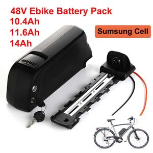 Down Tube Ebike Battery 48V 10.4AH 11.6AH 14AH Elektrische fiets Dolphin Lithium Batteries Pack met USB -poort voor Bafang -motor