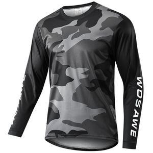 Camiseta de ciclismo de descenso para hombre, camiseta de carreras de manga larga, camiseta de bicicleta de montaña MTB, ropa de ciclismo