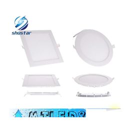 Downlights 10 Unidades Panel de luces LED Regulable 9W / 12W / 15W / 18W / 21W Lámpara empotrada Blanco cálido / frío Superfino Redondo / Cuadrado 110240V Drop De Dhl1B