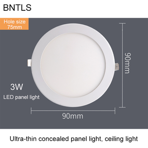 Downlights 3W 6W 9W 12W 15W LED Panel redondo delgado Luz Ultra oculta Techo Downlight Cocina Integrada Lámpara plana integrada