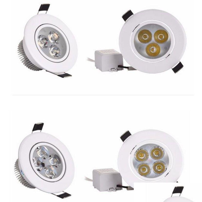 ダウンライト9W 12W LEDダウンライト調光光調光液純クールホワイト埋め込みランプスポットライトAC85-265VV274Aドロップデリバリーライト照明IND DH5CG