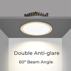 Downlights LED anti-éblouissement profond Downlight sans cadre encastré Dimmable 5W 7W 12W plafonnier chambre salon cuisine allée Spot éclairage