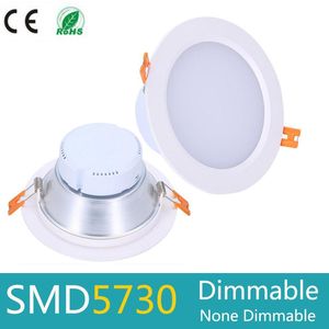 Downlights dimable LED -paneel downlight 5W 7W 9W 12W 15W 20W 30W SMD 5730 plafond verzonken licht AC110 220V Spot White