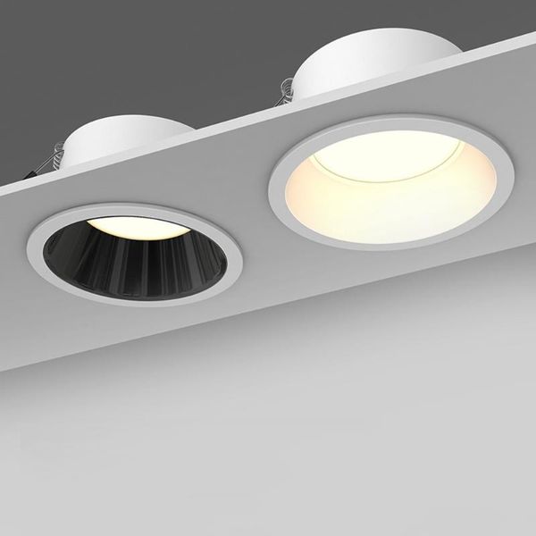 Downlights Dimmable encastré Anti-éblouissement COB LED 18W/12W/7W plafonniers AC220V 110V fond projecteur lumière intérieure