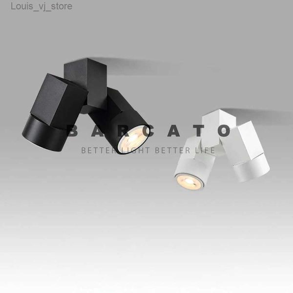 Downlights GU10 Led Downlight monté en Surface simple/Double tête 10W noir/blanc Spot lampe pour l'éclairage de décoration d'hôtel à la maison 85V-265V YQ240226