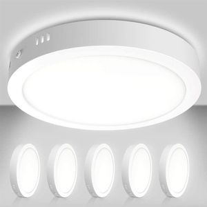 Downlights LED spoeling montagepaneel plafondlamp armatuur 24W AC85-265V plat rond oppervlak gemonteerde downlight lamp voor kast hallwa278G