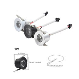 Downlights LED Mini Down Light 1W Spot Ingeboorte lichten Getgat 28 mm plafondkast aluminium AC85-265V