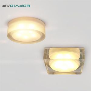 Downlights Downlight empotrable LED, lámpara de techo de cristal cuadrada redonda, 1W, 5W, 10W, foco para sala de estar, dormitorio, restaurante, café 250T