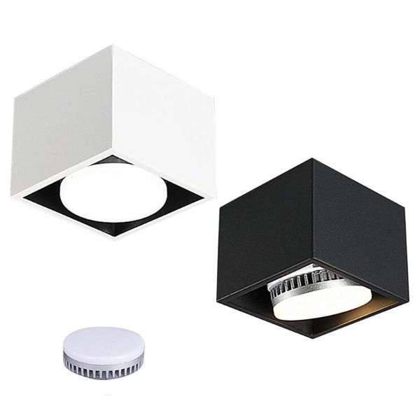 Downlights Pas de Downlight monté en surface à intensité variable 7W / 12W / 15W Remplaçable GX5.3 Lampe à LED AC90-260V 220v Plafond Spot Light Decor Room