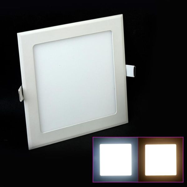 Downlights encastré LED plafonnier 3-25W blanc chaud/blanc naturel/blanc froid carré panneau Ultra mince AC85-265V vers le bas