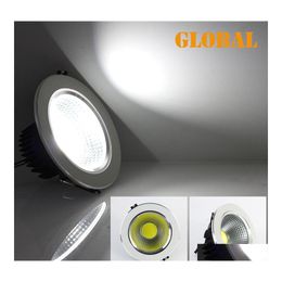 Downlights Retail Led Cob Plafonniers BB 5W / 7W / 9W / 12W Lampe vers le bas 85V265V Haute luminosité Blanc froid / Blanc chaud Drop Delivery Light Dharm