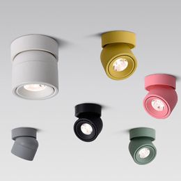 Downlights Surface Mounted Spotlight 7W Aisle Household Moving Head Ceiling Recessed Downlight Color Shell Macaron Light