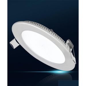 Downlights Tra Thin Dimbaar Led-paneel Downlight 6W Rond plafond inbouwlamp Ac110220V Light3023307 Drop Delivery Lights Verlichting Dhfke