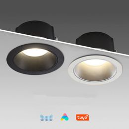 Downlights Tuya LED Spot Light 220v Smart Bulb Overhead Encastré Lampe Lanterne Spot Stretch Plafonds Lumières Pour Plafond De La Chambre
