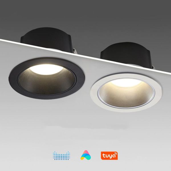 Downlights Tuya LED Spot Light 220v Bombilla inteligente Lámpara empotrada en la parte superior Linterna Spotlight Techos elásticos Luces para el techo de la habitación