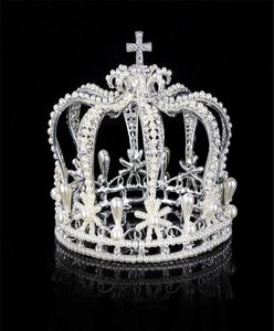 Downton prachtige glanzende kristallen bruidskoningin kroon feestje optocht zilveren vergulde tiara haarband goedkope bruiloft accessor2584874