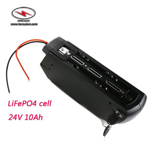 Downtube lifepo4 24 v 10ah batterie de vélo électrique au lithium 350 W e vélo tigre requin li ion batterie avec BMS et chargeur