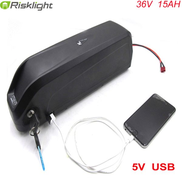 Type downtube batterie 36v 15ah batterie au lithium 36volt 500W batterie USB pour Hailong vélo électrique avec chargeur + bms
