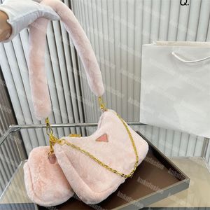 Sacs ￠ bandoulins duvets pour femmes designer fourrure sacs ￠ main mignons hobo luxe 2 pi￨ces ensembles sac ￠ main sac ￠ main moelleux sac ￠ bandouli￨re