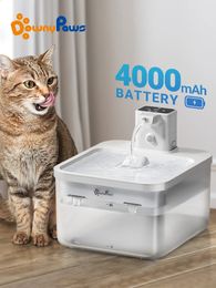 DownyPaws 2,5L draadloze kattenwaterfontein op batterijen automatische waterdrinker voor huisdieren met bewegingssensor waterdispenser voor honden 240124