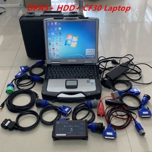 Herramienta de diagnóstico de camiones diésel Dpa5, Usb, Ssd o HDD con pantalla táctil Cf30 para ordenador portátil, conjunto completo de escáner resistente listo para usar