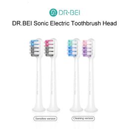 Dr.Bei Têtes de brosse de remplacement d'origine pour la brosse à dents électriques têtes sensibles / nettoyage appliquez des buses de poils de brosse à dents sonores 240403