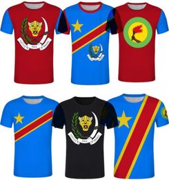 Dr Congo Football Jersey 2022 ZAIRE FLAG 3D IMPRIMÉ T-SURDIMÉE T-SURMET pour Aldult et Kids Summer Summer à manches courtes Custom8190459