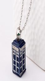 Dr Doctor Who Collier TARDIS Police Box Vine Blue Silver Bronze Pendante Jewelry for Men and Women Wholesale A3767038009