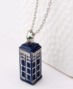 Dr Doctor Who Collier TARDIS Police Box Vine Blue Silver Bronze Pendante Jewelry for Men and Women Wholesale A3769336455