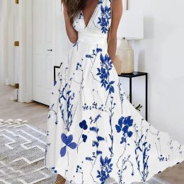 Robe pour femme vestidos vestido dres mujer imprimé floral plongeant le Dr élégant mange