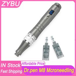 Dr Pen M8 avec 2 aiguilles Microneedling Derma Pen MTS PMU sans fil électrique Dermapen roulant soins de la peau traitement mésothérapie