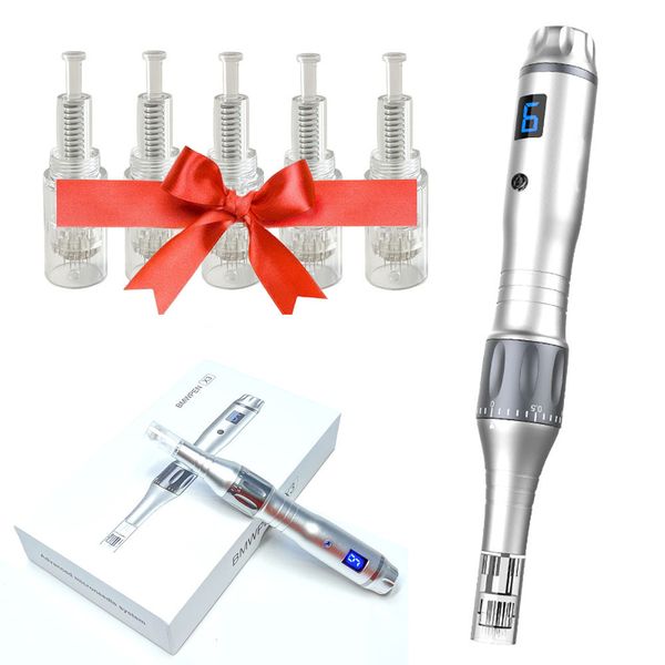 Dr Pen Nano Neidling Electric Wireless Auto Micro Needling with 5pcs à aiguille cartouches Derma Pen Kit Facial Beauty Care Mesopen