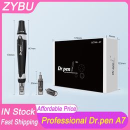 Dr.pen Ultima A7 Stylo microneedling professionnel filaire Derma Pen MTS PMU Équipement de soins de la peau Mésothérapie Dermapen avec 2 cartouches 12 broches