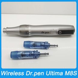 Dr.Pen Ultima M8S Microneedling MTS Derma Pen Microneedle Micro Needle Stamp avec 2pcs 18 broches Cartouches anti-reflux Soins de la peau Appareil de beauté Mésothérapie