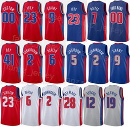 Draft Pick -scherm Gedrukt Basketbal Kemba Walker Jersey Ismael Kamagate Jalen Duren Jaden Ivey 23 Cade Cunningham 2 Jerami Grant 9 Killian Hayes Custom Name Number