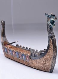 Dragon Boat wierook stokhouder brander hand gesneden carving censer ornamenten retro wierookbranders traditioneel ontwerp dus Q1904266355261