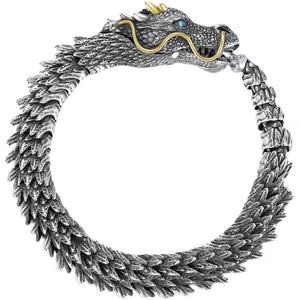 Bracelets dragon pour hommes style chinois rétro plaque d'argent quille dominatrice bracelet tendance pour hommes personnalité bijoux vintage cadeau masculin