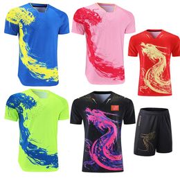 Dragon chinois national maillots de tennis de table pour hommes femmes enfants Chine ping-pong t-shirt uniformes de tennis vêtements de football 240301