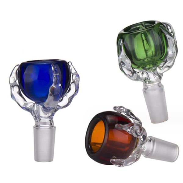 Dragon Claw Glass Bong Slide Bowl 14mm 18mm Filtre mâle Accessoires pour fumer Herbes sèches Tabac Brûleur à huile Bols Dab Rigs